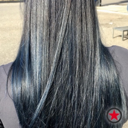 Plan B Kelowna Hair Salon | "Oil slick" black/blue hair colour by Jess